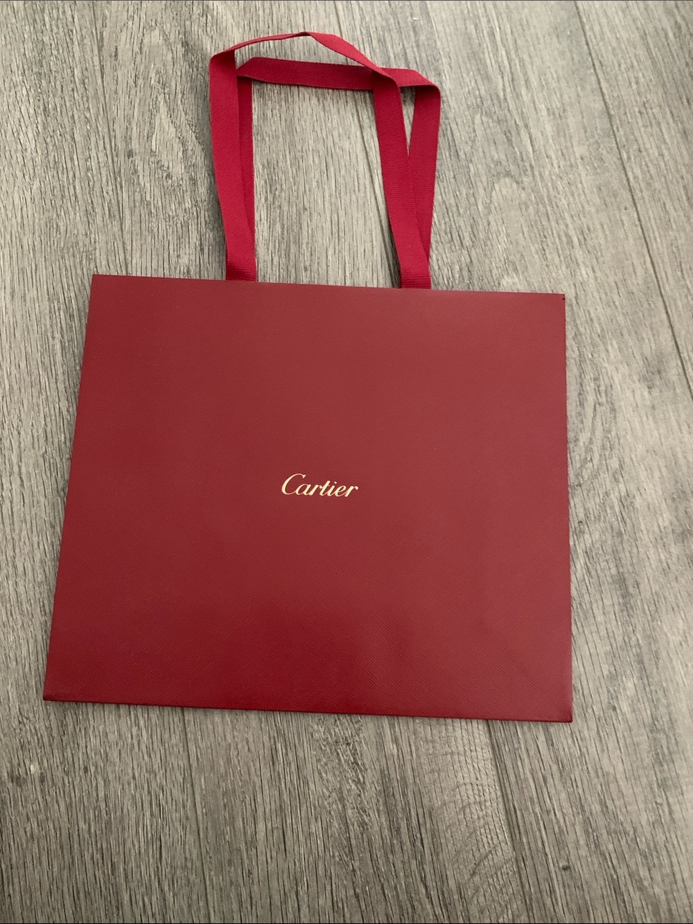 Cartier Red Gift Bag with Gold Logo